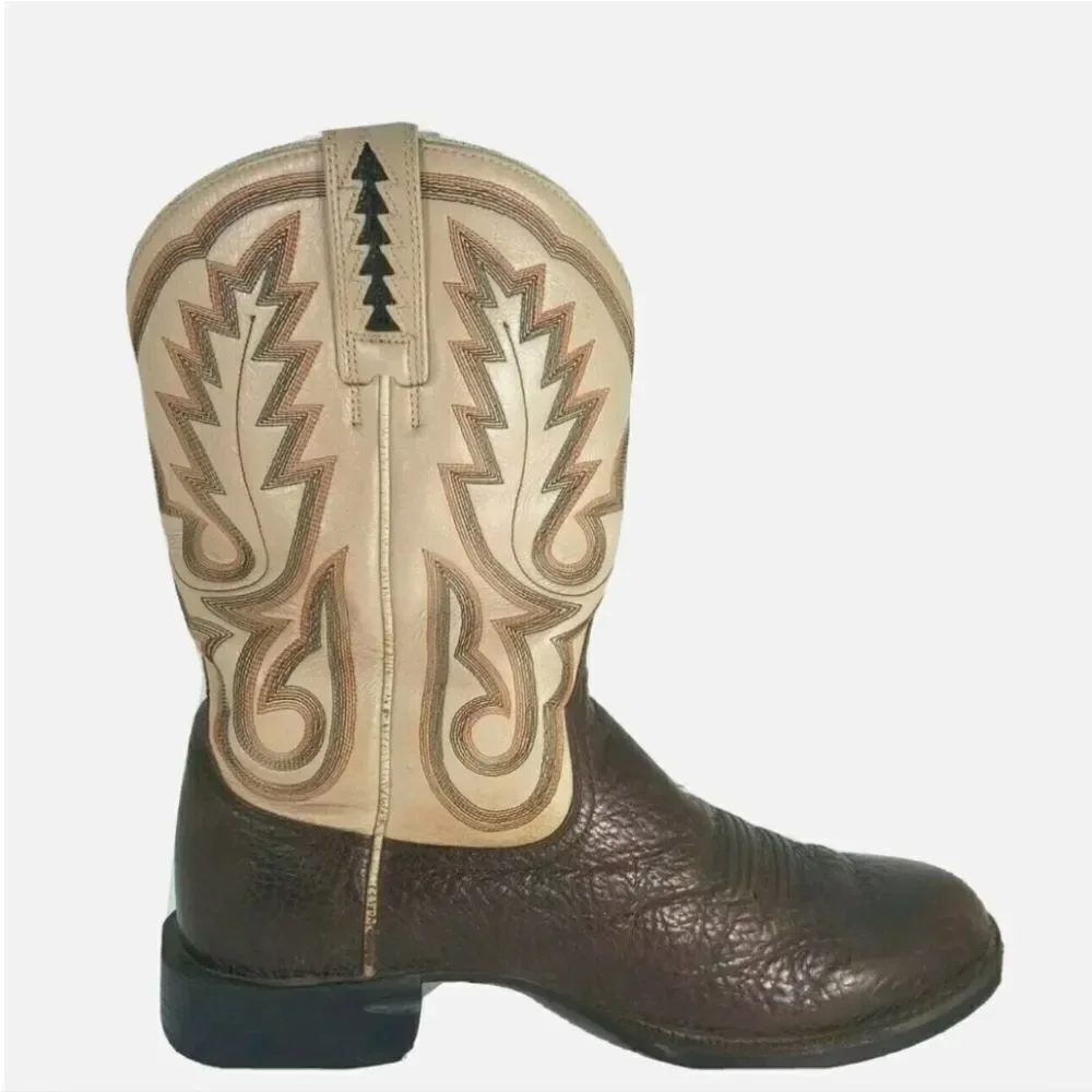 AMPUTEE Ariat Men's Brown Shark Skin Leather Western ONE SINGLE BOOT Siz…